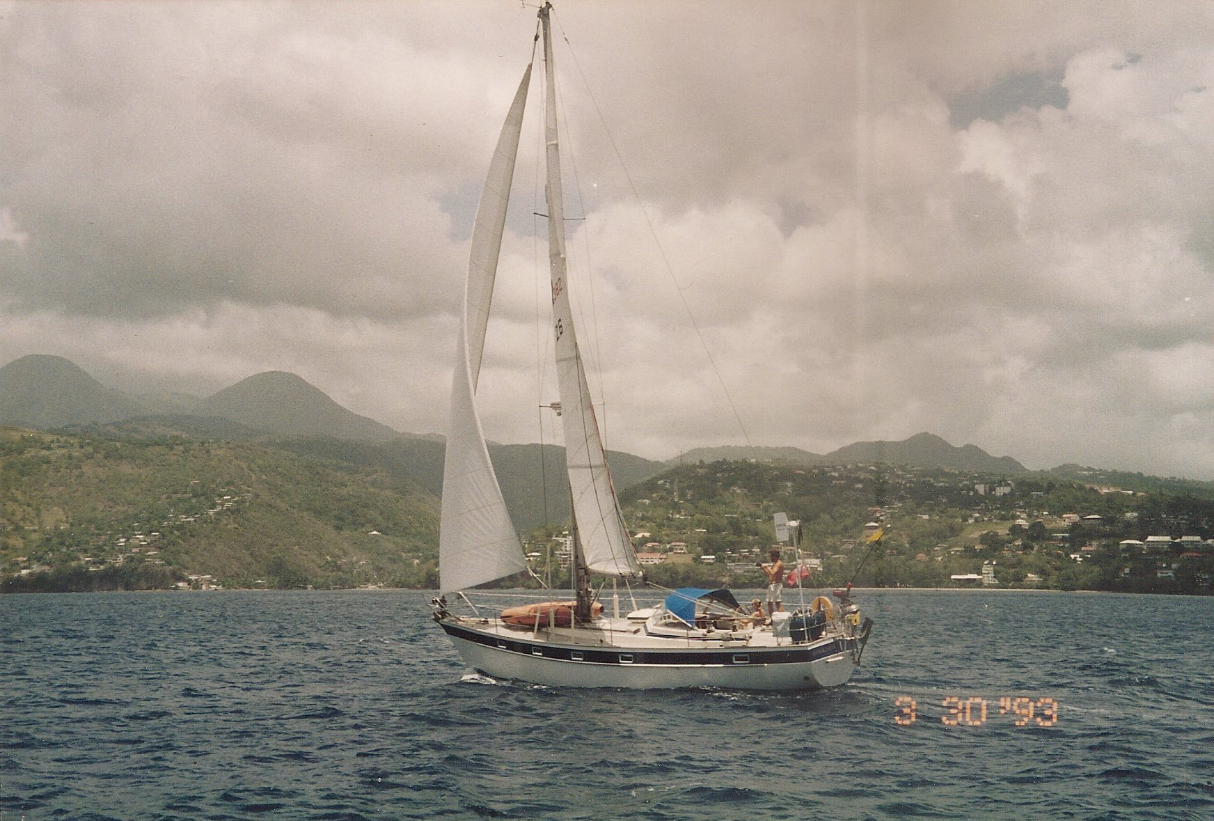 Sailing off Martinique in the Caribbean